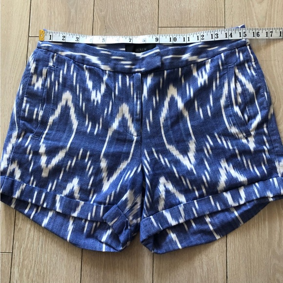 J. Crew Deep Lagoon Sunfaded Ikat Cuffed 4 Pocket Shorts Size 4 - Picture 2 of 10